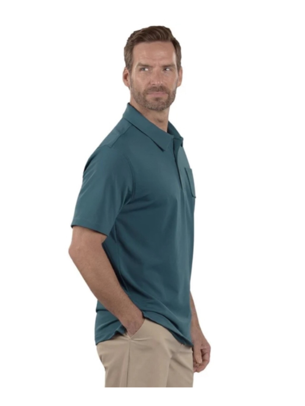 Men's Covel Polo Shirt Teal XL f21